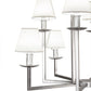 Meyda Lighting Porte Tournante 43" 8-Light Nickel Powder Coat Chandelier Light With White Linen Textrene Shade