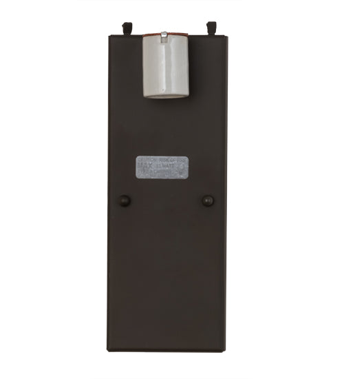 Meyda Lighting Portico 6" Oil Rubbed Bronze Mission Wall Sconce With Beige Iridescent Shade Glass