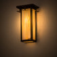 Meyda Lighting Portico 6" Oil Rubbed Bronze Mission Wall Sconce With Beige Iridescent Shade Glass
