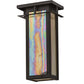 Meyda Lighting Portico 6" Oil Rubbed Bronze Mission Wall Sconce With Beige Iridescent Shade Glass