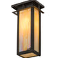 Meyda Lighting Portico 6" Oil Rubbed Bronze Mission Wall Sconce With Beige Iridescent Shade Glass