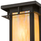 Meyda Lighting Portico 6" Oil Rubbed Bronze Mission Wall Sconce With Beige Iridescent Shade Glass