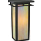 Meyda Lighting Portico 6" Textured Black Mission Wall Sconce With Beige Iridescent Shade Glass