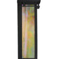 Meyda Lighting Portico 6" Textured Black Mission Wall Sconce With Beige Iridescent Shade Glass