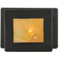 Meyda Lighting Portico 6" Textured Black Mission Wall Sconce With Beige Iridescent Shade Glass