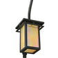 Meyda Lighting Portico 6" Textured Black Mission Wall Sconce With Beige Iridescent Shade Glass
