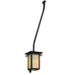 Meyda Lighting Portico 6" Textured Black Mission Wall Sconce With Beige Iridescent Shade Glass
