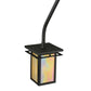 Meyda Lighting Portico 6" Textured Black Mission Wall Sconce With Beige Iridescent Shade Glass