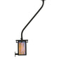Meyda Lighting Portico 6" Textured Black Mission Wall Sconce With Beige Iridescent Shade Glass