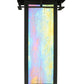 Meyda Lighting Portico 6" Textured Black Mission Wall Sconce With Beige Iridescent Shade Glass