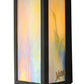 Meyda Lighting Portico 6" Textured Black Mission Wall Sconce With Beige Iridescent Shade Glass