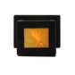 Meyda Lighting Portico 6" Textured Black Mission Wall Sconce With Beige Iridescent Shade Glass