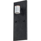 Meyda Lighting Portico 6" Textured Black Mission Wall Sconce With Beige Iridescent Shade Glass
