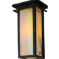 Meyda Lighting Portico 6" Textured Black Mission Wall Sconce With Beige Iridescent Shade Glass