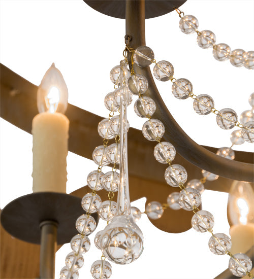 Meyda Lighting Pradelles 36" 6-Light Chandelier With Ivory Faux Candlelight