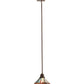 Meyda Lighting Prairie 14" Mahogany Bronze Dragonfly Pendant Light With Ruby & Blue Shade Glass