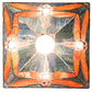 Meyda Lighting Prairie 14" Mahogany Bronze Dragonfly Pendant Light With Ruby & Blue Shade Glass