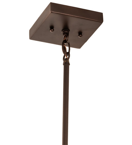 Meyda Lighting Prairie 14" Mahogany Bronze Dragonfly Pendant Light With Ruby & Blue Shade Glass