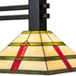 Meyda Lighting Prairie Arrowhead 48" 3-Light Flat Black Island Pendant Light With Multi-Colored Shade Glass