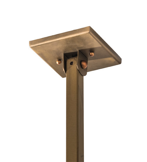 Meyda Lighting Prairie Arrowhead 48" 3-Light Matte Buttered Brass Island Pendant Light With Multi-Colored Shade Glass