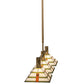 Meyda Lighting Prairie Arrowhead 48" 3-Light Matte Buttered Brass Island Pendant Light With Multi-Colored Shade Glass