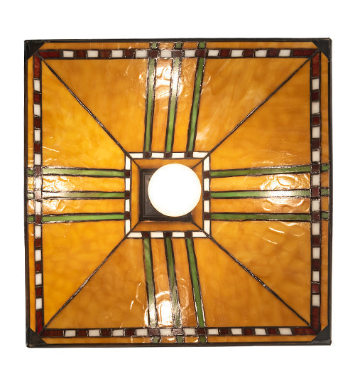 Meyda Lighting Prairie Corn 18" Mahogany Bronze Pendant Light With Stained Shade Glass