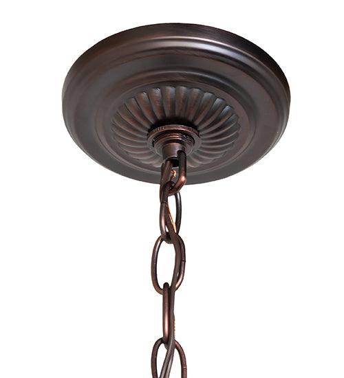 Meyda Lighting Prairie Corn 18" Mahogany Bronze Pendant Light With Stained Shade Glass