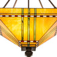 Meyda Lighting Prairie Corn 24" 4-Light Mahogany Bronze Inverted Pendant Light With Amber & Green Shade Glass