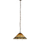 Meyda Lighting Prairie Delta 18" 2-Light Mahogany Bronze Pendant Light With Multi-Colored Shade Glass