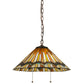 Meyda Lighting Prairie Delta 18" 2-Light Mahogany Bronze Pendant Light With Multi-Colored Shade Glass