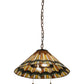 Meyda Lighting Prairie Delta 18" 2-Light Mahogany Bronze Pendant Light With Multi-Colored Shade Glass