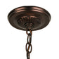 Meyda Lighting Prairie Delta 18" 2-Light Mahogany Bronze Pendant Light With Multi-Colored Shade Glass