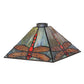Meyda Lighting Prairie Dragonfly 10"Sq Blue & Red Shade Glass