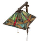 Meyda Lighting Prairie Dragonfly 13" Craftsman Brown Wall Sconce With Multi-Colored Stained Shade Glass