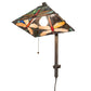 Meyda Lighting Prairie Dragonfly 13" Craftsman Brown Wall Sconce With Multi-Colored Stained Shade Glass