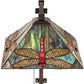 Meyda Lighting Prairie Dragonfly 13" Craftsman Brown Wall Sconce With Multi-Colored Stained Shade Glass