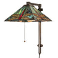 Meyda Lighting Prairie Dragonfly 13" Craftsman Brown Wall Sconce With Multi-Colored Stained Shade Glass