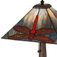 Meyda Lighting Prairie Dragonfly 21" Mahogany Bronze Table Lamp With Multi-Colored Stained Shade Glass
