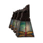 Meyda Lighting Prairie Dragonfly 37" 4-Light Mahogany Bronze Vanity Light With Multi-Colored Stained Shade Glass