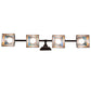 Meyda Lighting Prairie Dragonfly 37" 4-Light Mahogany Bronze Vanity Light With Multi-Colored Stained Shade Glass
