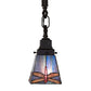 Meyda Lighting Prairie Dragonfly 49101 5"Sq Mahogany Bronze Mini Pendant Light With Multi-Colored Stained Shade Glass