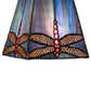 Meyda Lighting Prairie Dragonfly 49101 5"Sq Mahogany Bronze Mini Pendant Light With Multi-Colored Stained Shade Glass