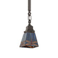 Meyda Lighting Prairie Dragonfly 49102 5"Sq Mahogany Bronze Mini Pendant Light With Multi-Colored Stained Shade Glass