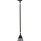 Meyda Lighting Prairie Dragonfly 49102 5"Sq Mahogany Bronze Mini Pendant Light With Multi-Colored Stained Shade Glass