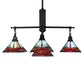Meyda Lighting Prairie Dragonfly 51"Sq 5-Light Craftsman Brown Chandelier With Orange & Blue Stained Shade Glass