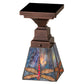 Meyda Lighting Prairie Dragonfly 7" Mahogany Bronze Flush Mount Light With Multi-Colored Shade Glass