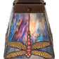 Meyda Lighting Prairie Dragonfly 7" Mahogany Bronze Flush Mount Light With Multi-Colored Shade Glass