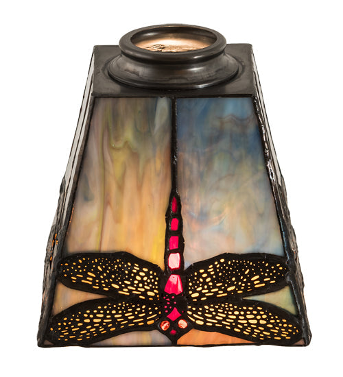 Meyda Lighting Prairie Dragonfly 7" Multi-Colored Stained Shade