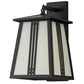 Meyda Lighting Prairie Loft 10" Exterior Oil Rubbed Bronze Hanging Wall Sconce With Creme Carrare Idalight Shade Glass