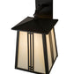 Meyda Lighting Prairie Loft 10" Exterior Oil Rubbed Bronze Hanging Wall Sconce With Creme Carrare Idalight Shade Glass